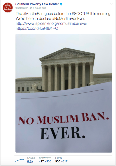 SPLC No Muslim Ban Ever