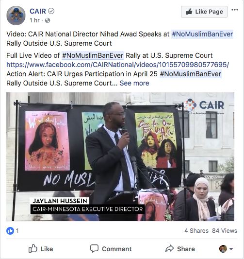 CAIR FB Post NMBE